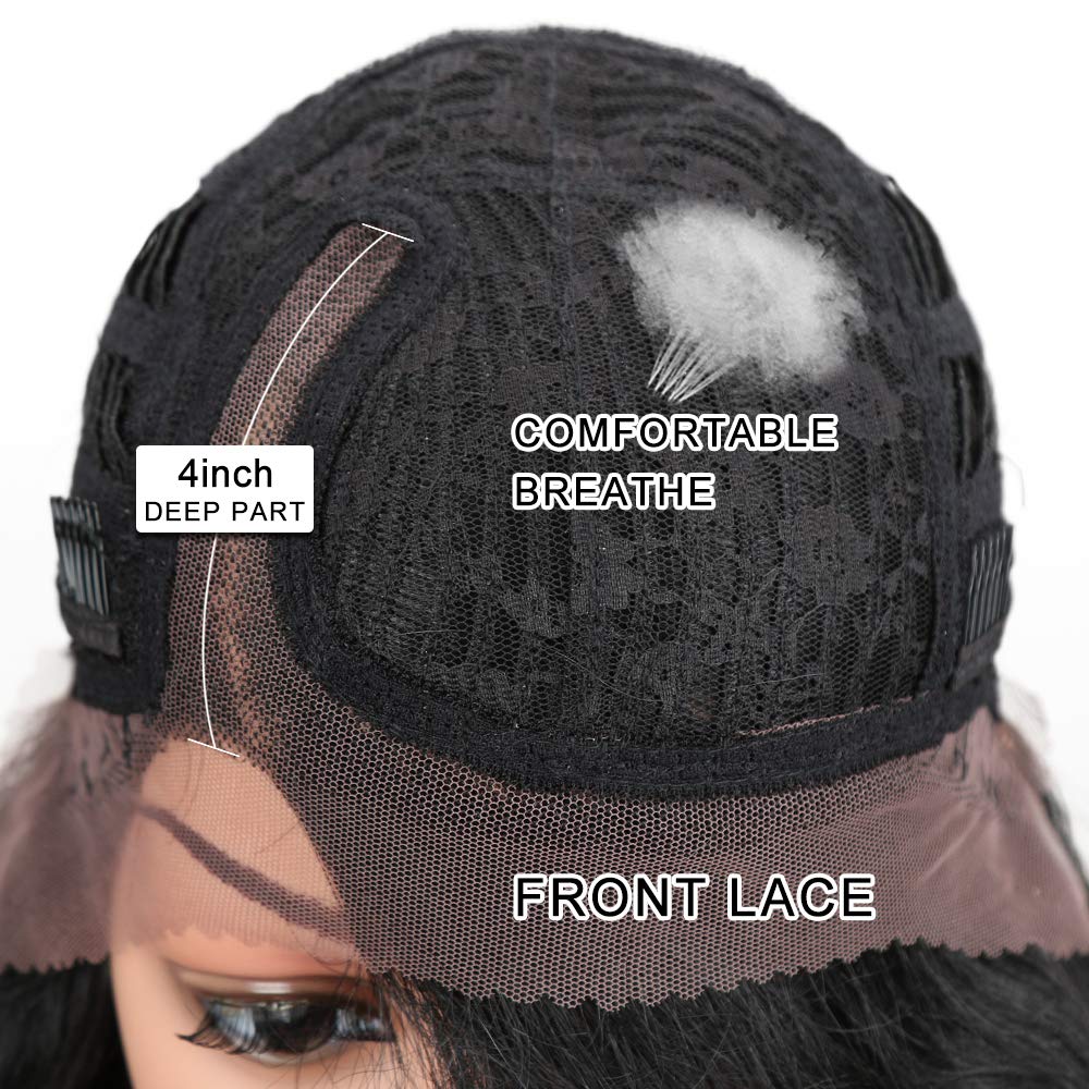 Joedir | Body Wavy Lace Front Synthetic Wigs | Black