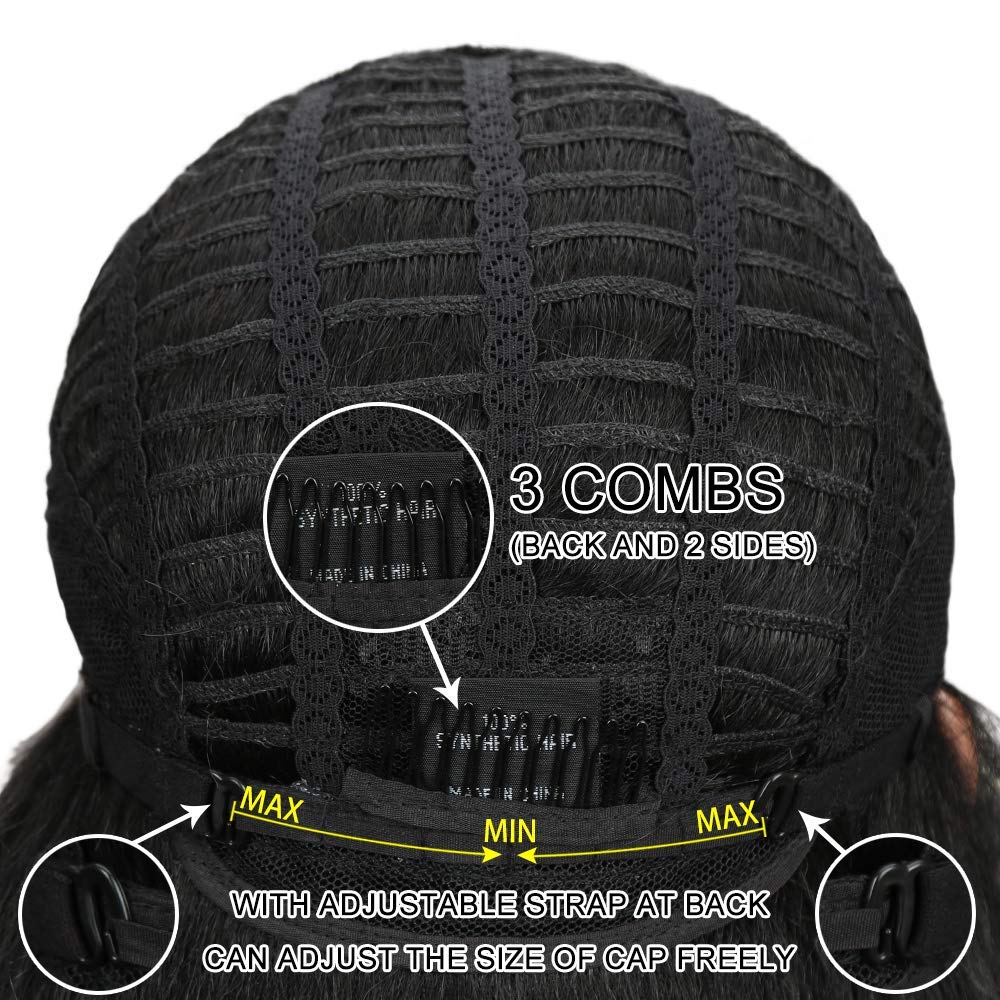Joedir | Long Small Curly Wavy 1.5"x4.5" Lace Front Synthetic Wig | 28 inch Length | TT1B/33