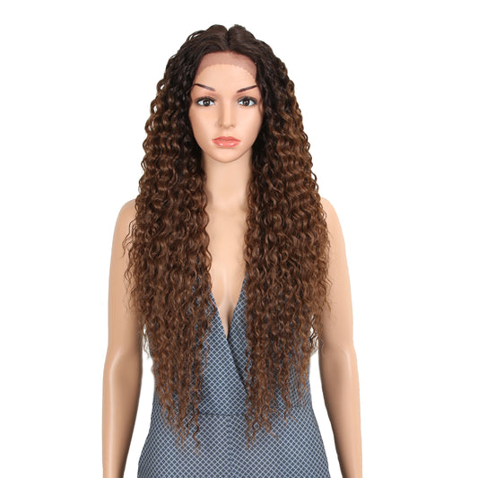 Joedir | Long Small Curly Wavy 1.5"x4.5" Lace Front Synthetic Wig | 28 inch Length | TT6/30