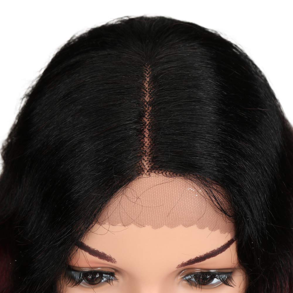 Joedir | Long Wave 1.5x4.5'' Lace Front Synthetic Wigs | 24 inch Length | Natural Black