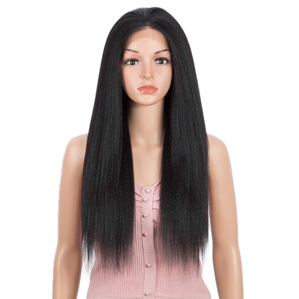 Joedir Straight Yaki Free Part Synthetic Wig with Baby Hair 24